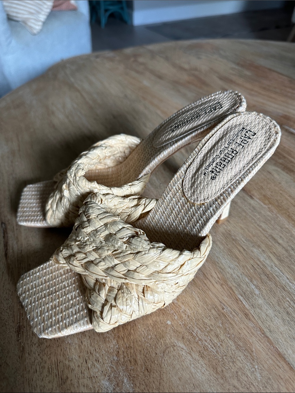Cape Robbin Natural Braided Raffia Slide Mule - Picture 5 of 8